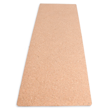 Load image into Gallery viewer, Extra long, extra firm cork exercise mat laid flat to show top side